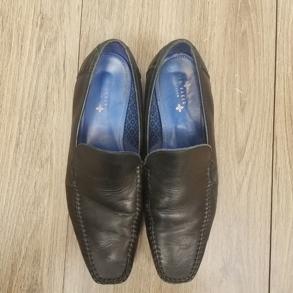 Ted Baker London  Black leather sz 13 loafers‎